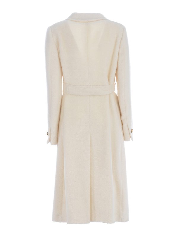 TAGLIATORE: knee length coats online - Alpaca and wool belted coat