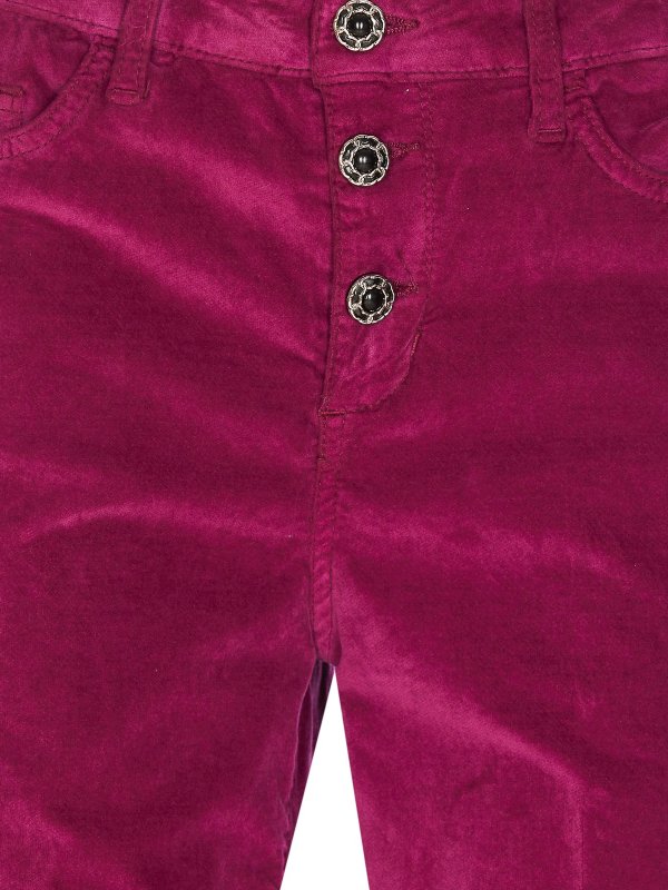 Velvet pants with jewel buttons shop online: Liu Jo