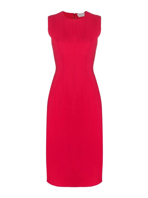 ALEXANDER MCQUEEN: ニーレングスドレス - 膝丈ドレス - 赤