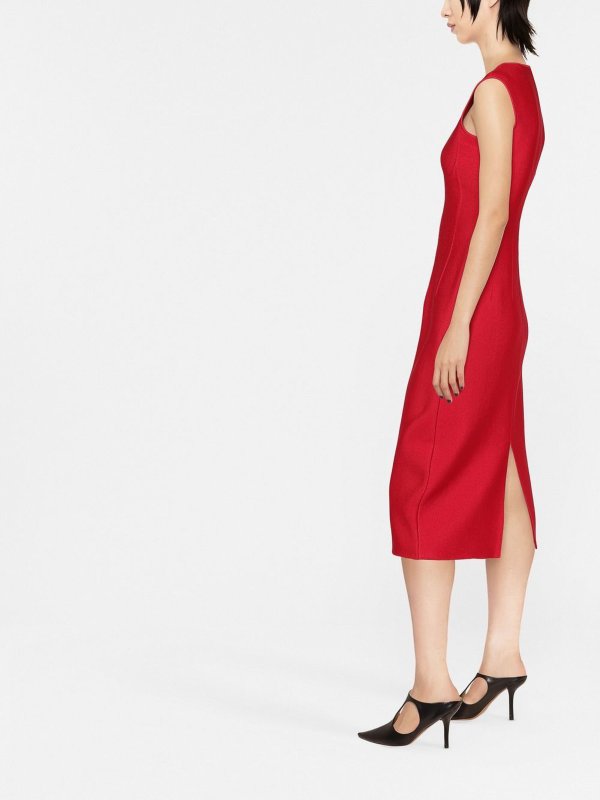 膝丈ドレス - 赤 shop online: ALEXANDER MCQUEEN