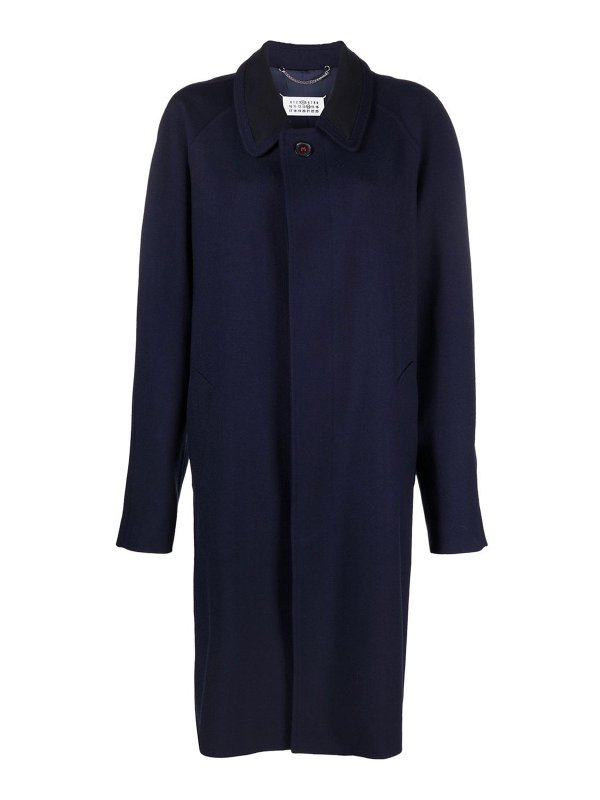 Maison Margiela: knee length coats - Wool blend coat