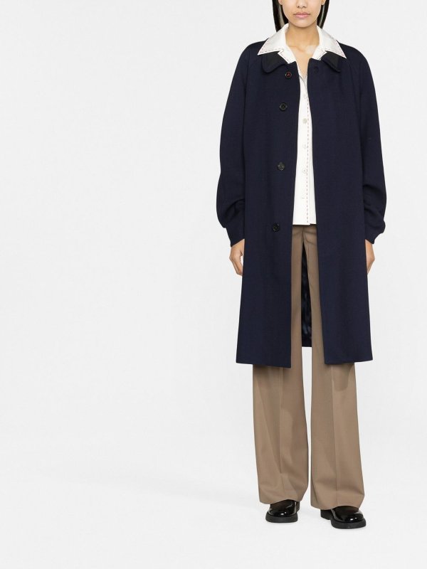 Maison Margiela: knee length coats online - Wool blend coat