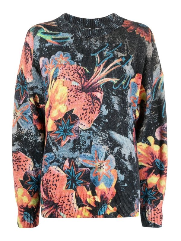 PAUL SMITH: crew necks - Floral-print knit jumper