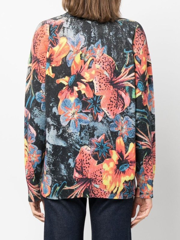 Floral-print knit jumper shop online: PAUL SMITH