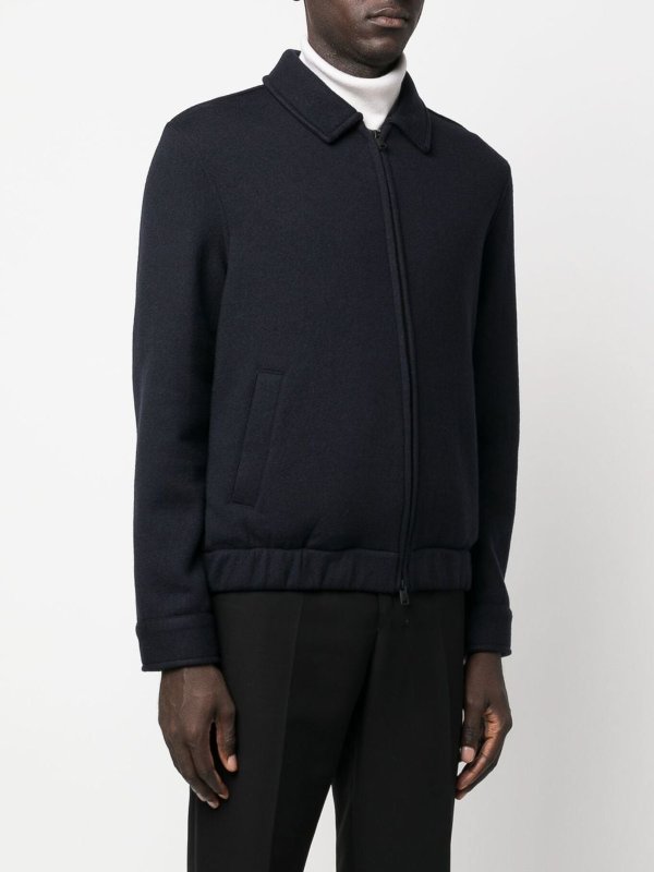 Circolo 1901 Felted zipped shirt jacket - Blue - Men|CN3740C487