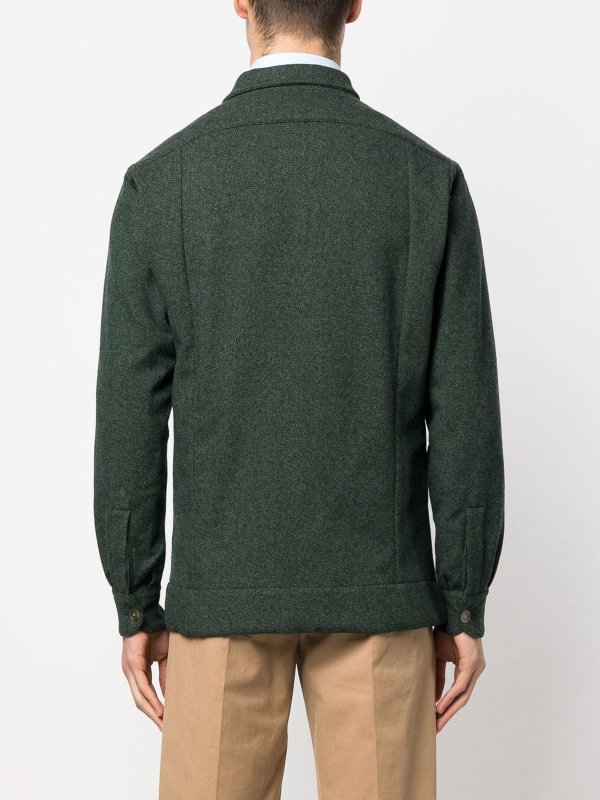 Herringbone wool and cashmere jacket shop online: FINAMORE 1925