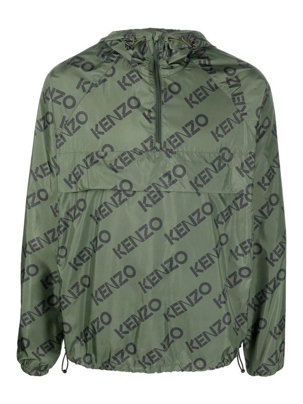 KENZO: casual jackets - All over logo anorak