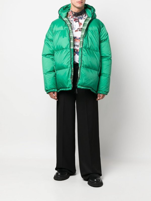 Marni: padded jackets online - Reversible hooded puffer jacket