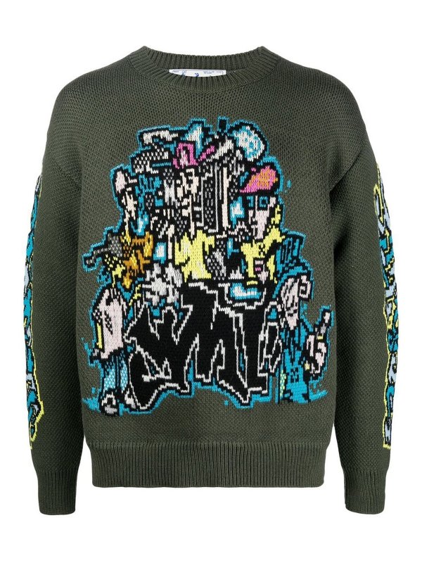 OFF-WHITE: クルーネック - クルーネック - 緑