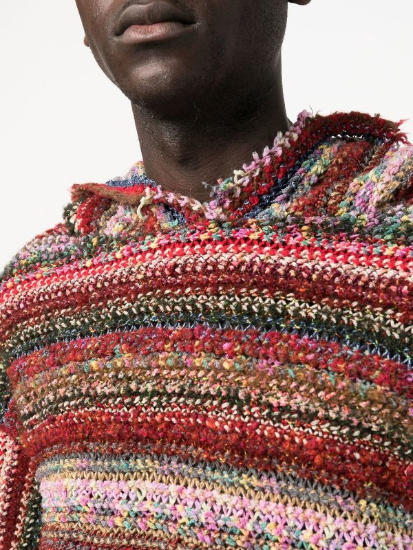 VITELLI buy online Striped recycled wool hooded sweater