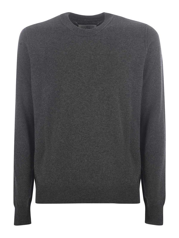 Maison Margiela: Pull col rond - Pull Col Rond - Gris Foncé