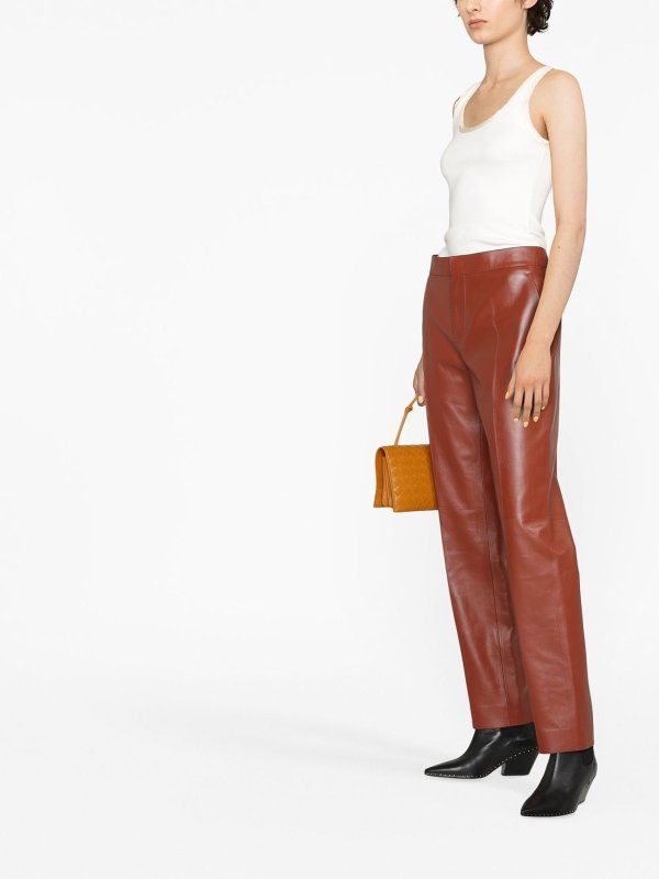 Leather tailored pants shop online: CHLOE