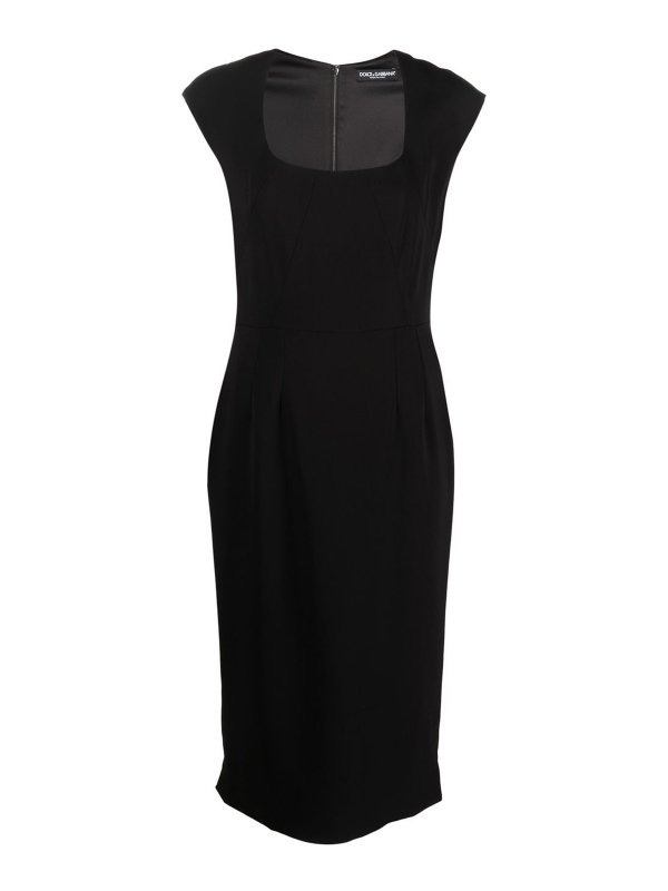 DOLCE & GABBANA: knee length dresses - Stretch viscose sleeveless dress