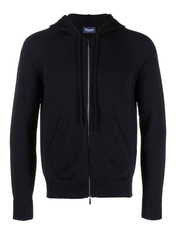 DRUMOHR: cardigans - Merino wool zip-up cardigan