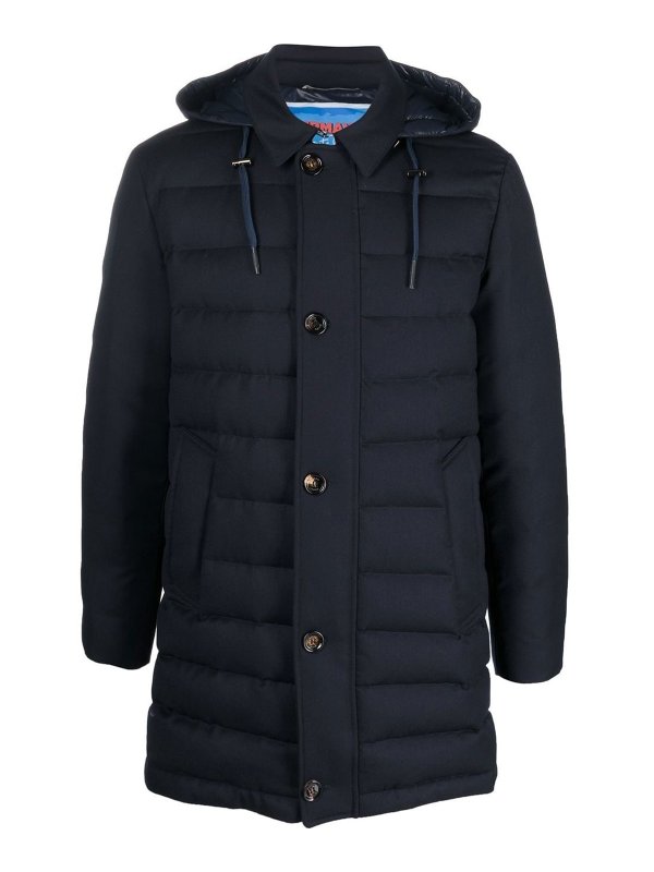 Kired: Lange Daunenmäntel - Daunenmantel - Blau