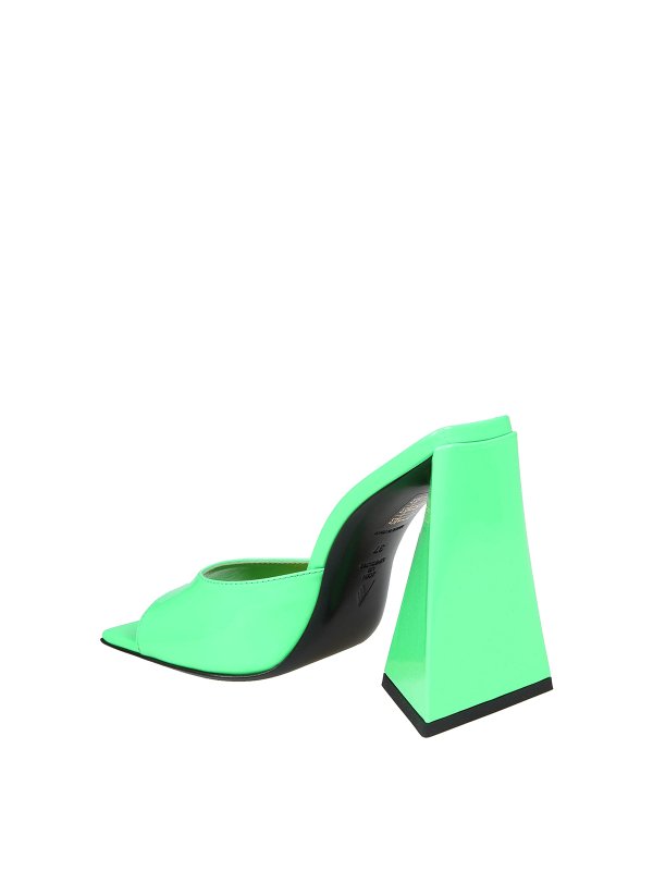 iKRIX The Attico: sandals - Neon green patent mules