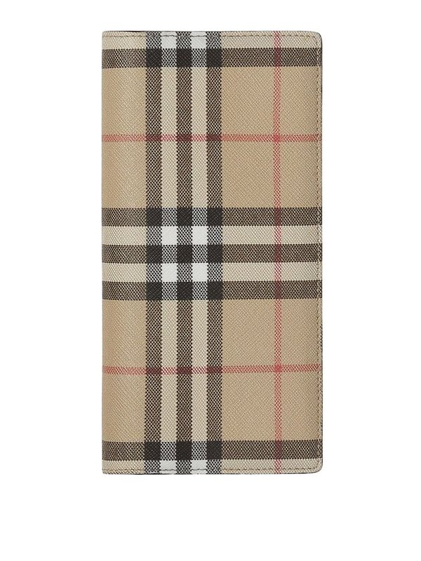 BURBERRY: wallets & purses - Leather check-pattern wallet