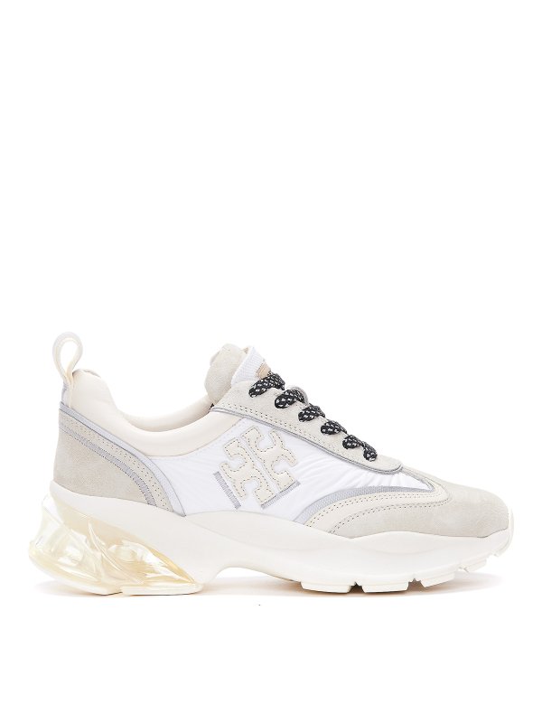 TORY BURCH: trainers - Leather and fabric sneakers