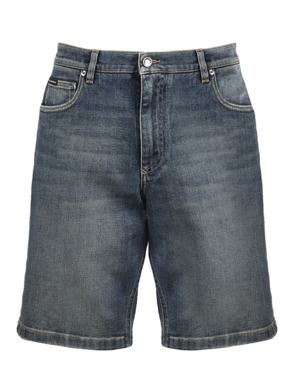 DOLCE & GABBANA: pantaloni shorts - Bermuda in denim allungato