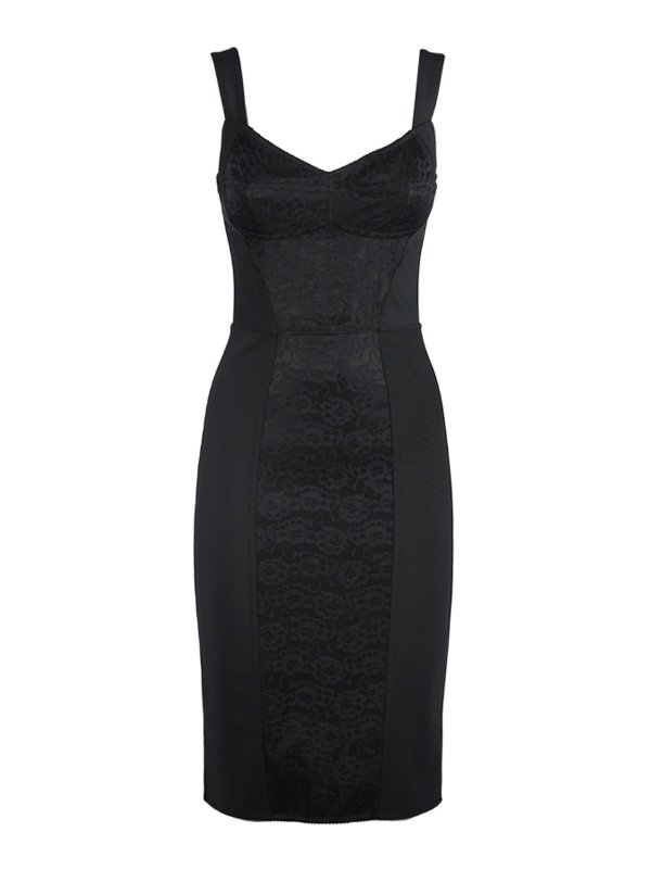 DOLCE & GABBANA: Knielange Kleider - Knielanges Kleid - Schwarz