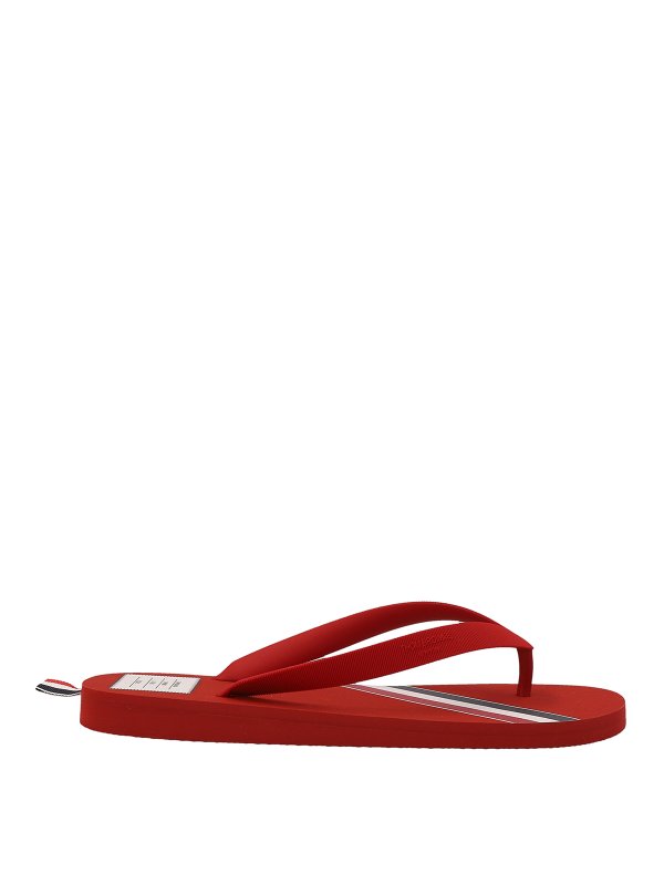 THOM BROWNE: sandals - Logo flip flops