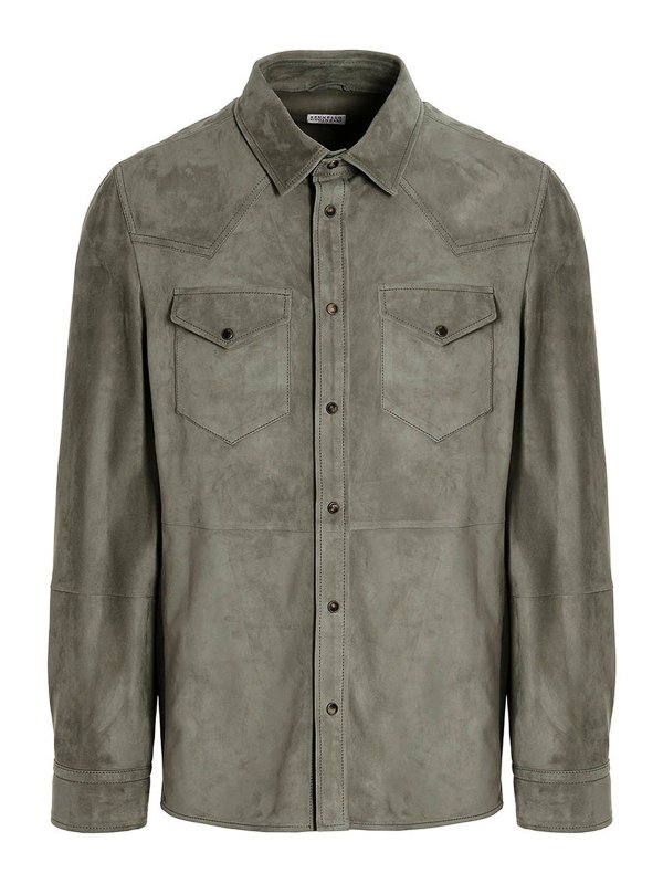 BRUNELLO CUCINELLI: shirts - Suede shirt