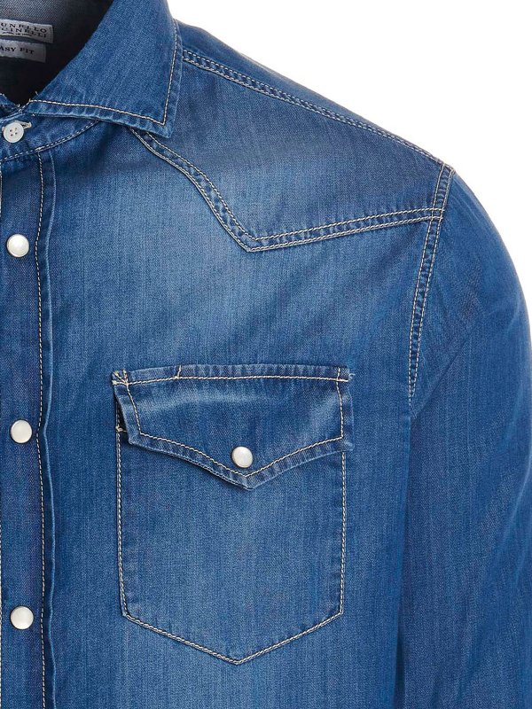 iKRIX BRUNELLO CUCINELLI: シャツ - シャツ - ブルー