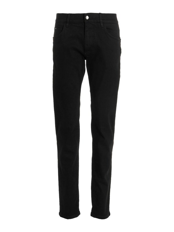 DOLCE & GABBANA: Jeans Rectos - Vaqueros Rectos - Negro