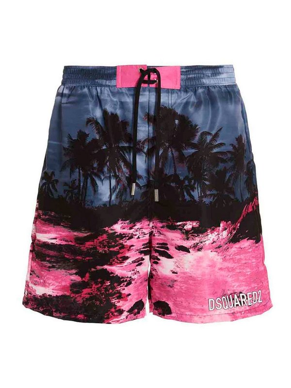 DSQUARED2: Shorts de bain - Short De Bain - Multicolore