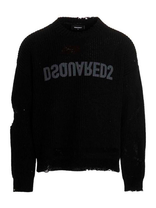 DSQUARED2: maglia collo rotondo - Maglione D2 Reverse