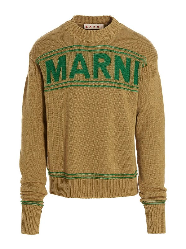 Marni: crew necks - Cotton sweater with logo