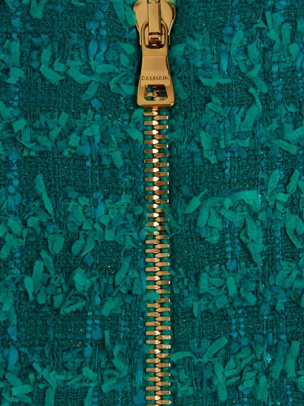 Logo button tweed skirt shop online: Balmain