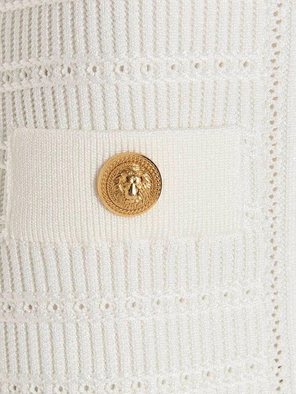 Logo button knit skirt shop online: Balmain