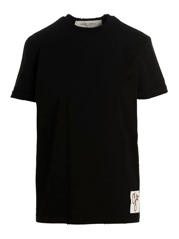 GOLDEN GOOSE: T-shirts - T-Shirt - Schwarz