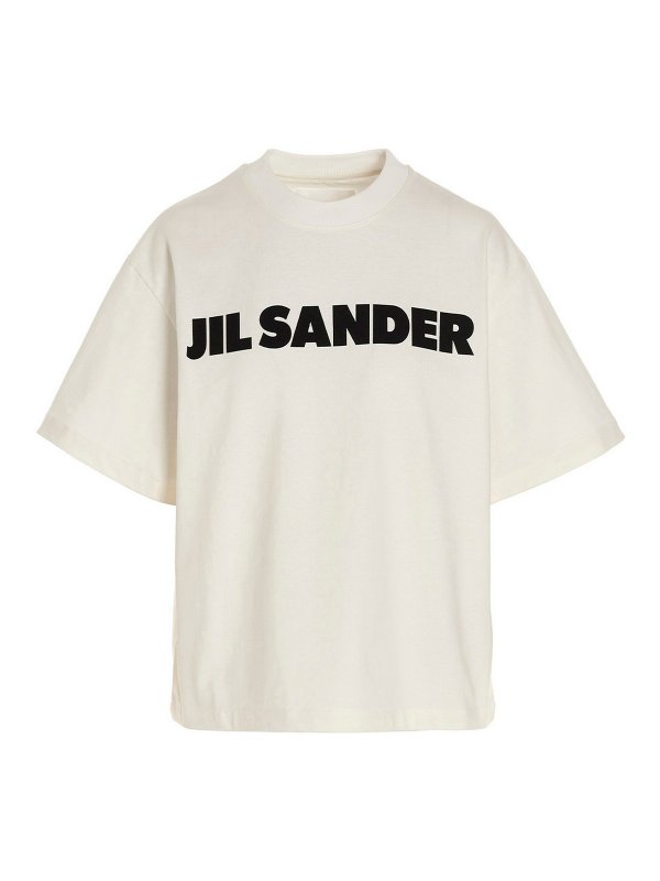 JIL SANDER: t-shirts - Crewneck T-shirt with front logo print