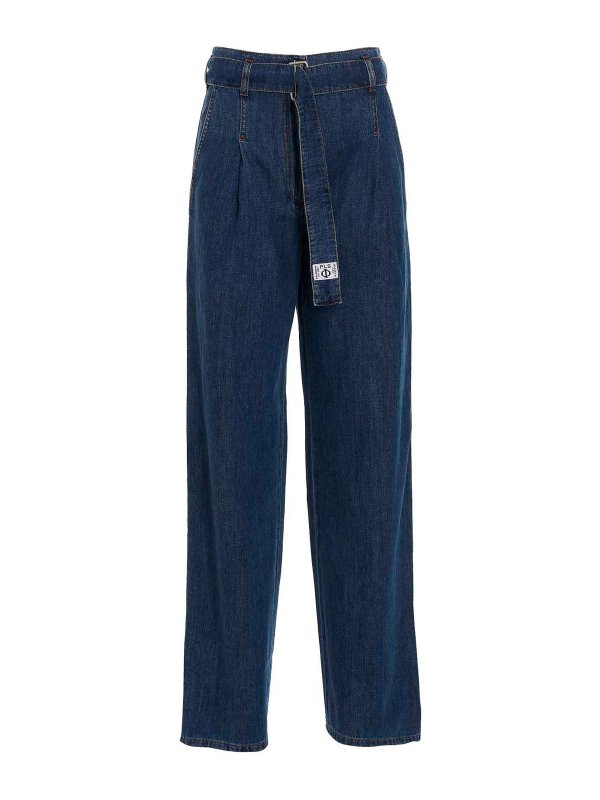 Philosophy di Lorenzo Serafini: straight leg jeans - Denim jeans with removable waist belt