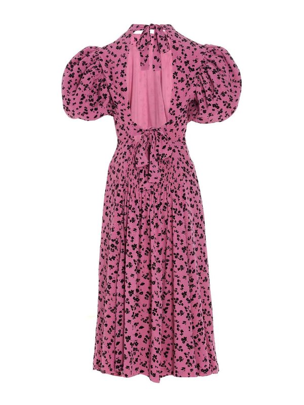 ROTATE Birger Christensen: maxi dresses online - Floral long dress with wide puff sleeves
