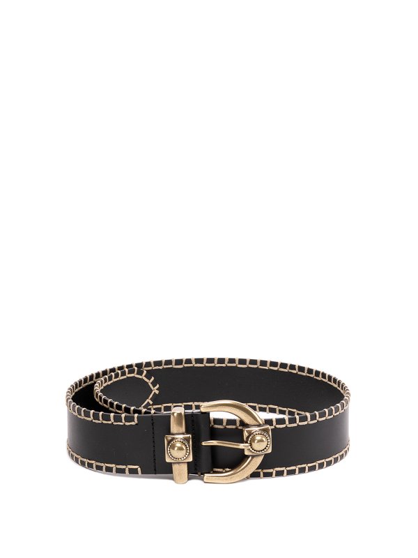 ETRO: belts - Asta embroidered leather belt