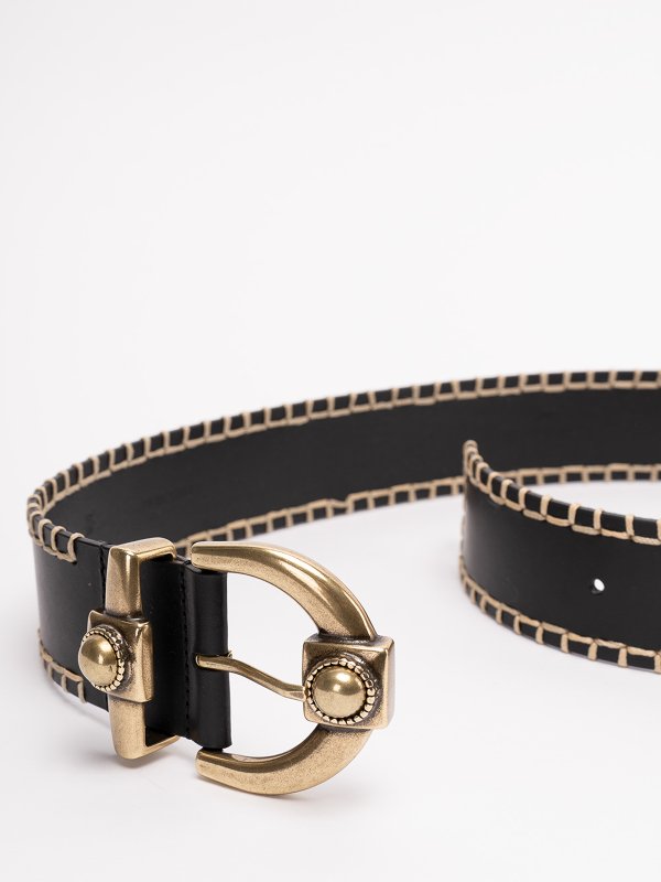 ETRO: belts online - Asta embroidered leather belt