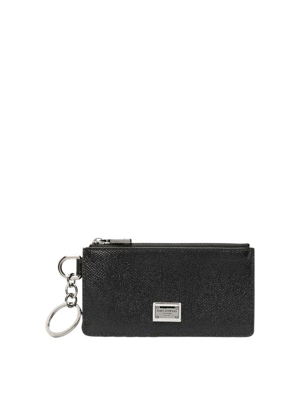 DOLCE & GABBANA: wallets & purses - Pebbled leather and logo wallet