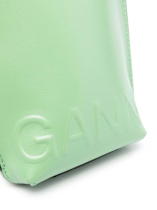 iKRIX GANNI: totes bags - Small leather Banner bag with logo