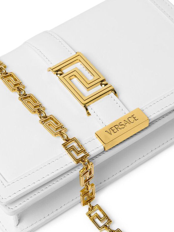 Gold-colored Greek motif shoulder bag shop online: VERSACE