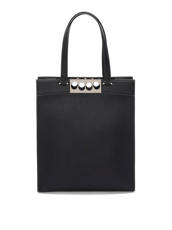 ALEXANDER MCQUEEN: totes bags - Leather tote with logo