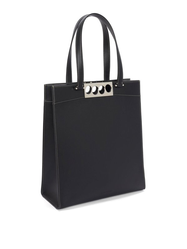ALEXANDER MCQUEEN: totes bags online - Leather tote with logo