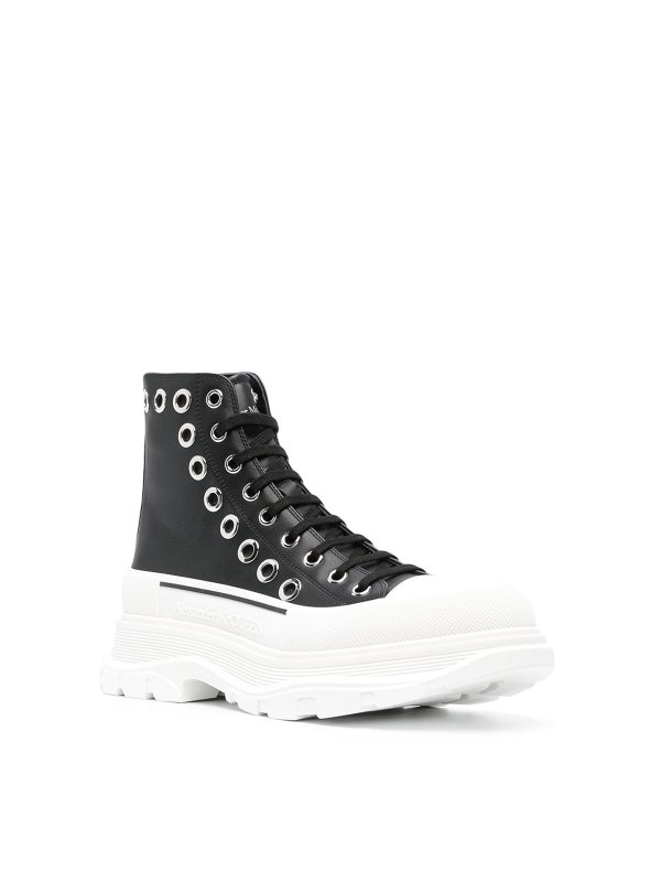 ALEXANDER MCQUEEN: ankle boots online - Leather sneakers with eyelet