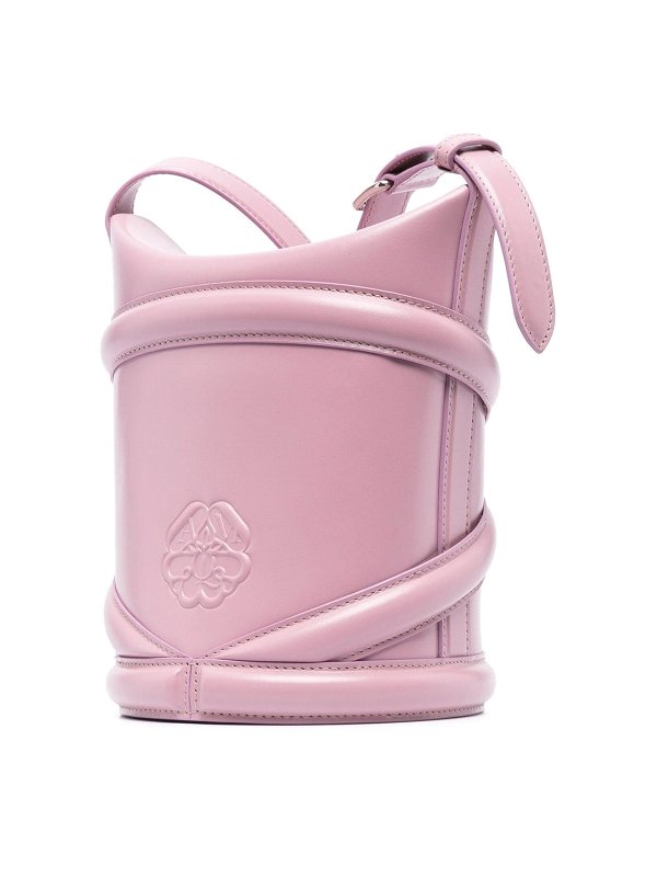 ALEXANDER MCQUEEN: Bucket bags online - Embossed logo bucket bag