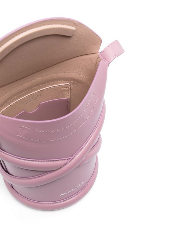 Embossed logo bucket bag shop online: ALEXANDER MCQUEEN