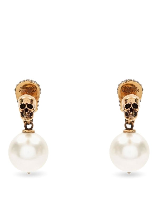 ALEXANDER MCQUEEN: Earrings online - Earrings with skull charm and faux-pearls