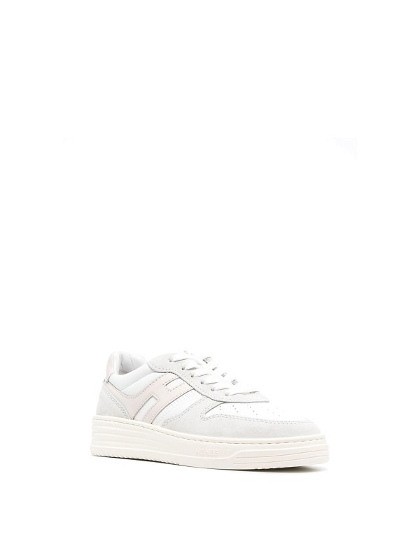 HOGAN: trainers online - Ivory white sneakers, panelled design