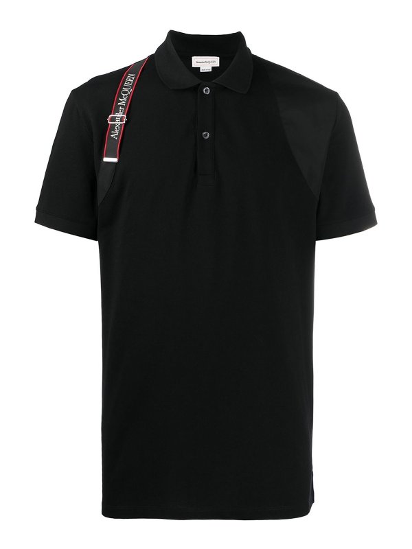 Polo shirts Alexander Mcqueen Shoulder strap T shirt 625245QSX331000